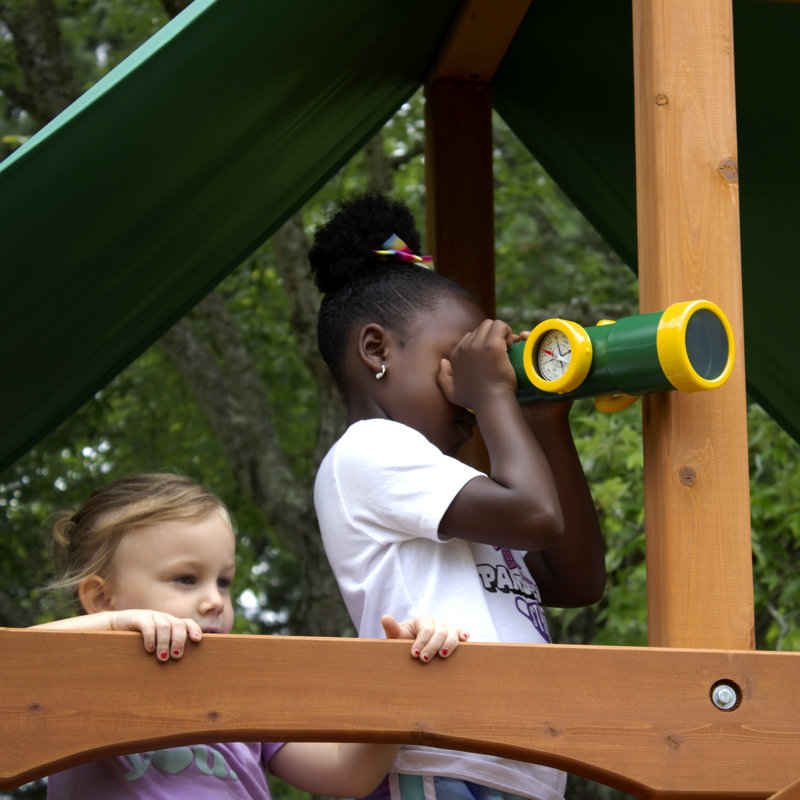 Gorilla Playsets Pioneer Peak Swing Set with Canopy Roof & Reviews